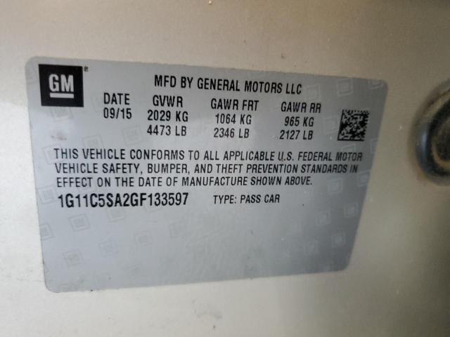 1G11C5SA2GF133597 - 2016 CHEVROLET MALIBU LIM LT ოქროსფერი ფოტო 12