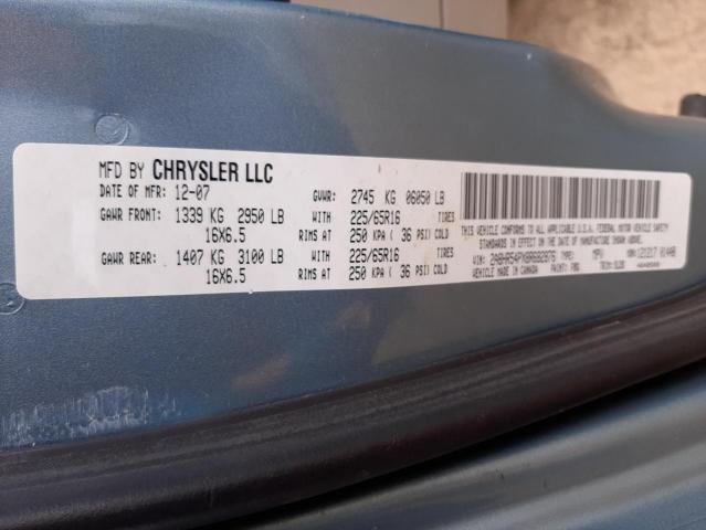 2A8HR54PX8R682876 - 2008 CHRYSLER TOWN & COU TOURING ლურჯი ფოტო 10