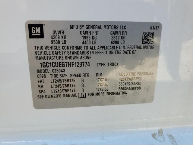 1GC1CUEG7HF129774 - 2017 CHEVROLET SILV2500 4 C2500 HEAVY DUTY WHITE photo 12