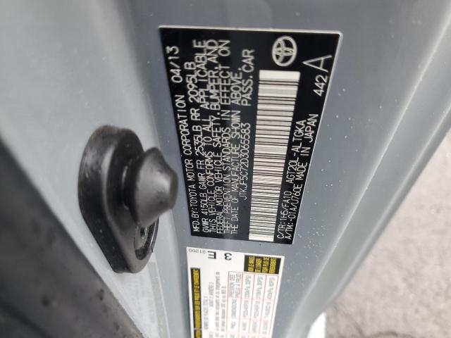 JTKJF5C72D3065583 - 2013 TOYOTA SCION TC 灰色 照片 12