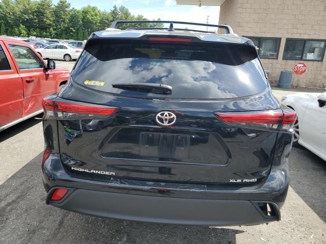 5TDHZRBHXNS593936 - 2022 TOYOTA HIGHLANDER XLE BLACK photo 6