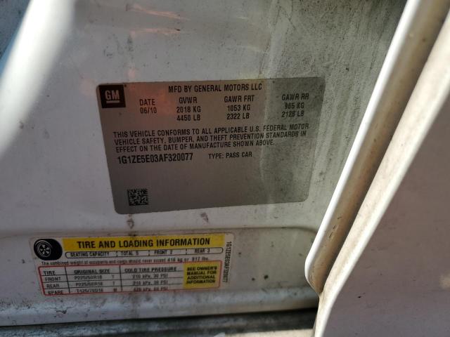 1G1ZE5E03AF320077 - 2010 CHEVROLET MALIBU LTZ Ağ foto 12