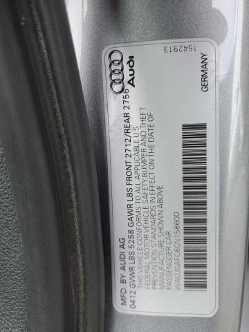 WAUJGAFC6CN158600 - 2012 AUDI A6 PRESTIGE SILVER photo 12