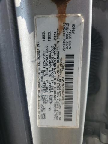 5TEGN92N72Z140451 - 2002 TOYOTA TACOMA DOUBLE CAB PRERUNNER SILVER photo 12