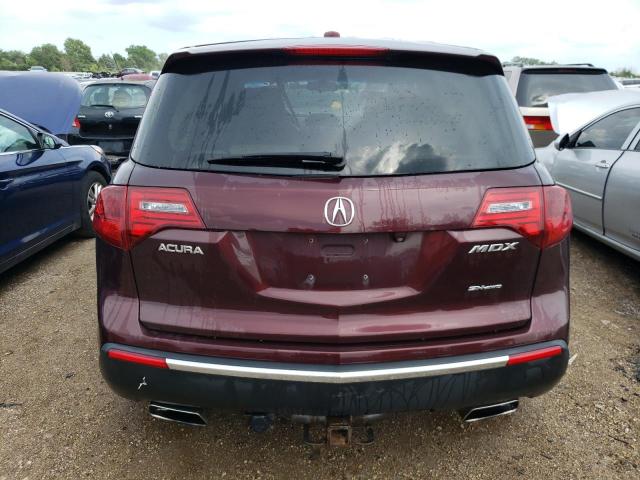 2HNYD2H73AH500097 - 2010 ACURA MDX ADVANCE BURGUNDY photo 6