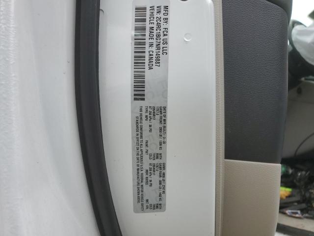 2C4RC1BG7NR149887 - 2022 CHRYSLER PACIFICA TOURING L WHITE photo 13