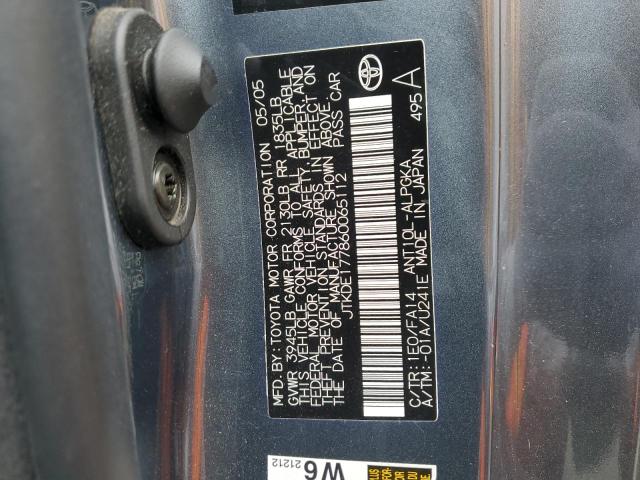 JTKDE177860065112 - 2006 TOYOTA SCION TC 石墨色 照片 12