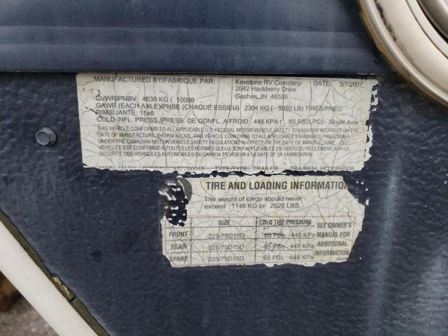 4YDT30B2X87200046 - 2008 KEYSTONE HORNET TWO TONE photo 10