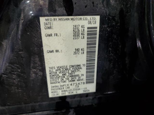 1N4AL3AP5JC475478 - 2018 NISSAN ALTIMA 2.5 BLACK photo 12