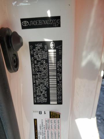 JTKDE3B7XA0320242 - 2010 TOYOTA SCION TC 白色 照片 12