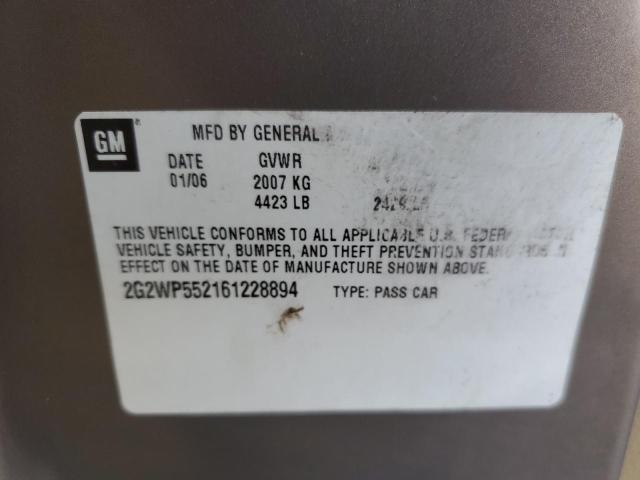 2G2WP552161228894 - 2006 PONTIAC GRAND PRIX 米色 照片 12