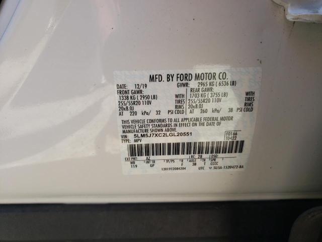 5LM5J7XC2LGL20551 - 2020 LINCOLN AVIATOR RESERVE Blanc photo 14