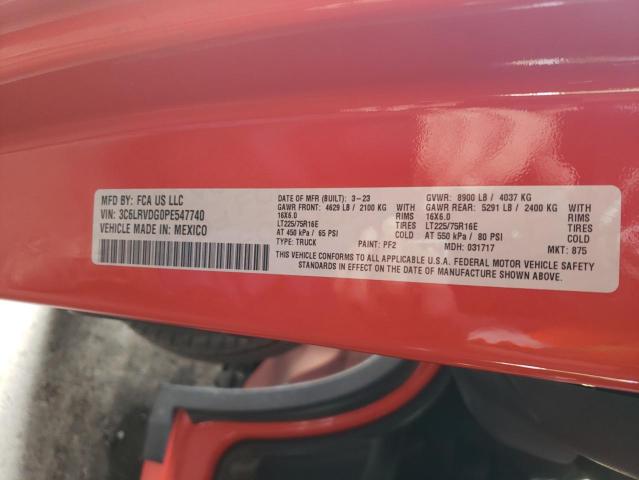 3C6LRVDG0PE547740 - 2023 RAM PROMASTER 2500 HIGH 橙色 照片 13