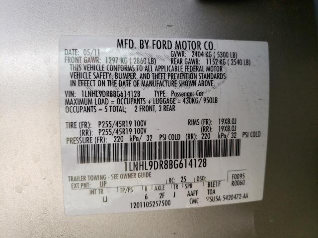 1LNHL9DR8BG614128 - 2011 LINCOLN MKS GOLD photo 13