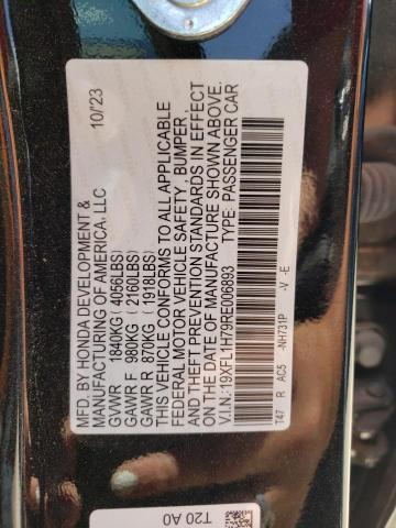 19XFL1H79RE006893 - 2024 HONDA CIVIC EXL 黑色 照片 12