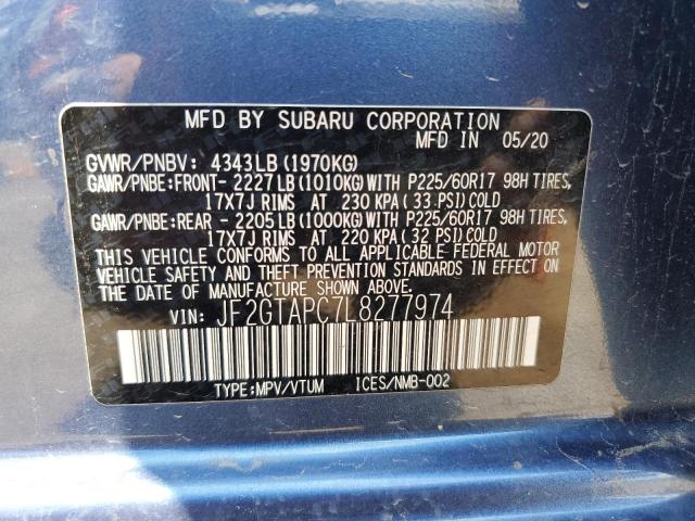 JF2GTAPC7L8277974 - 2020 SUBARU CROSSTREK PREMIUM BLUE photo 12