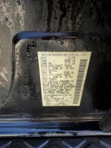 5N1AR18W66C617978 - 2006 NISSAN PATHFINDER LE 黑色 照片 13