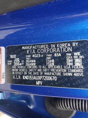 KNDJ53AUXP7200670 - 2023 KIA SOUL GT LINE BLUE photo 13