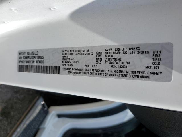 3C6MRVJG0RE108405 - 2024 RAM PROMASTER 3500 HIGH თეთრი ფოტო 10