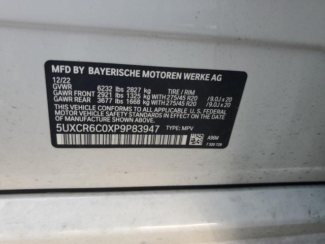 5UXCR6C0XP9P83947 - 2023 BMW X5 XDRIVE40I WHITE photo 13