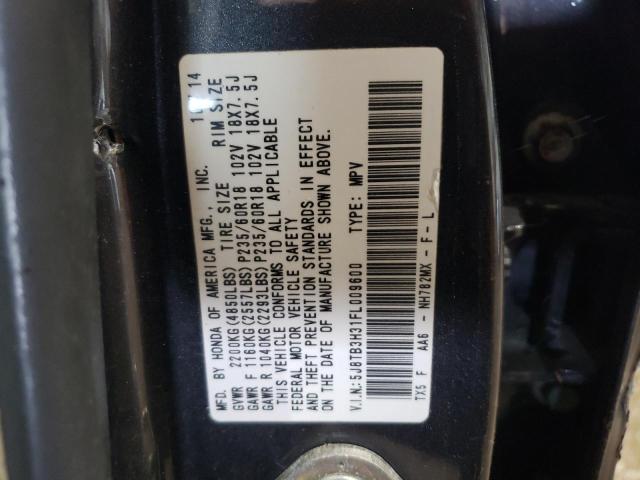 5J8TB3H31FL009600 - 2015 ACURA RDX GRAY photo 13