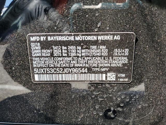 5UXTS3C52J0Y96544 - 2018 BMW X3 XDRIVEM40I შავი ფოტო 13