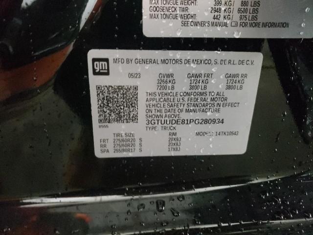 3GTUUDE81PG280934 - 2023 GMC SIERRA K1500 SLT BLACK photo 12