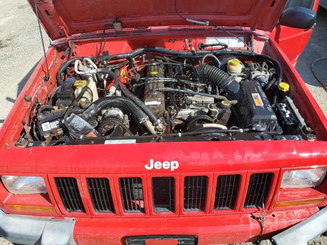 1J4FF48S0YL262790 - 2000 JEEP CHEROKEE 4 SPORT RED photo 7