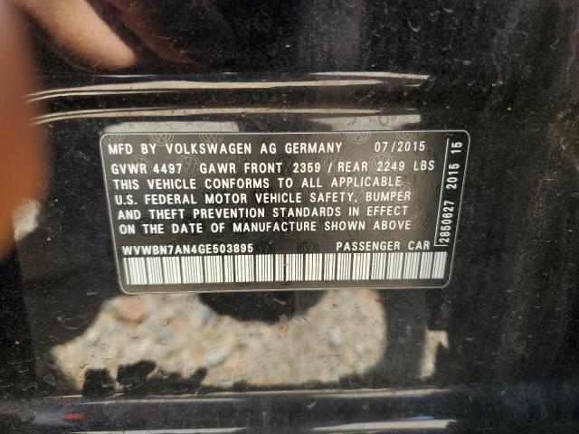 WVWBN7AN4GE503895 - 2016 VOLKSWAGEN CC BASE BLACK photo 12