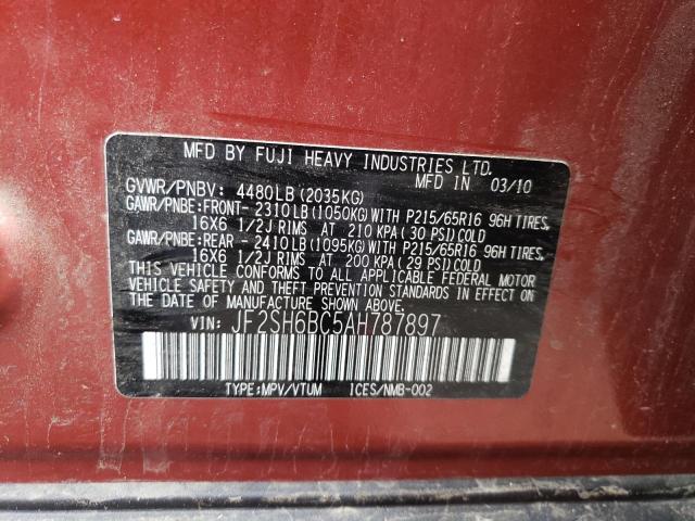 JF2SH6BC5AH787897 - 2010 SUBARU FORESTER XS Orange Foto 12