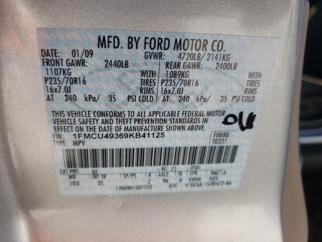 1FMCU49369KB41125 - 2009 FORD ESCAPE HYBRID SILVER photo 12