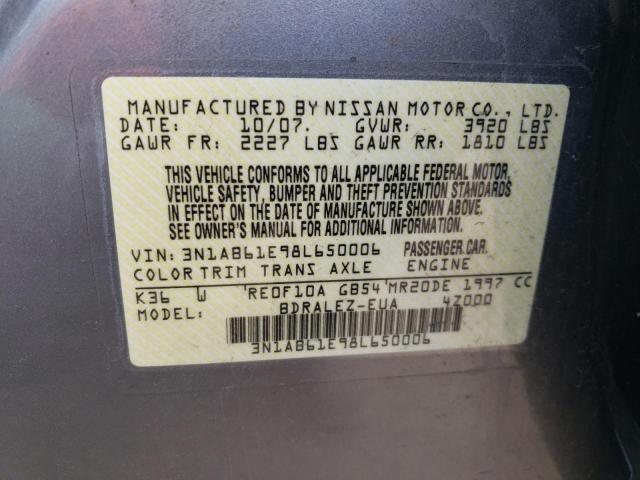 3N1AB61E98L650006 - 2008 NISSAN SENTRA 2.0 GRAY photo 13