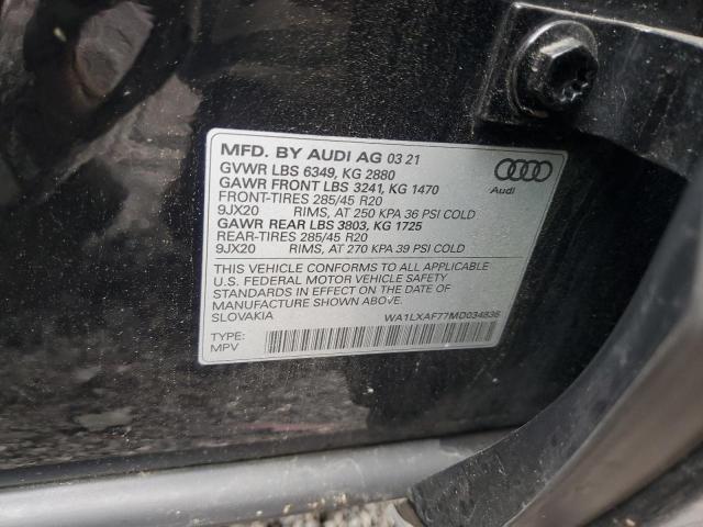 WA1LXAF77MD034836 - 2021 AUDI Q7 PREMIUM PLUS Чорний фото 13