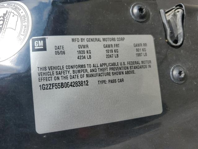 1G2ZF55B064283812 - 2006 PONTIAC G6 SE BLACK photo 13