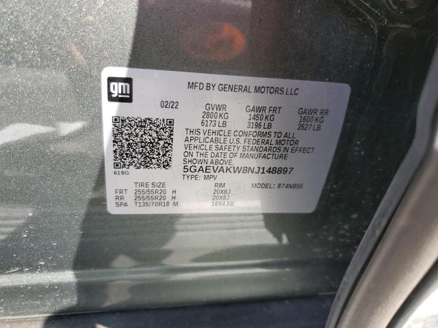 5GAEVAKW8NJ148897 - 2022 BUICK ENCLAVE ESSENCE 绿色 照片 13