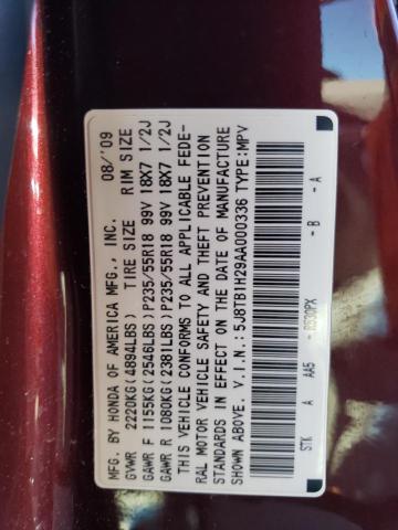 5J8TB1H29AA000336 - 2010 ACURA RDX BURGUNDY photo 13