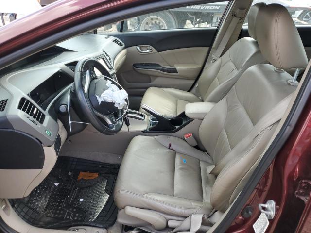 19XFB2F97CE320028 - 2012 HONDA CIVIC EXL მუქწითელი ფოტო 7