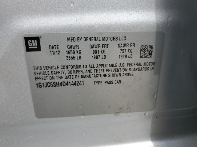 1G1JC6SH4D4144241 - 2013 CHEVROLET SONIC LT SILVER photo 12