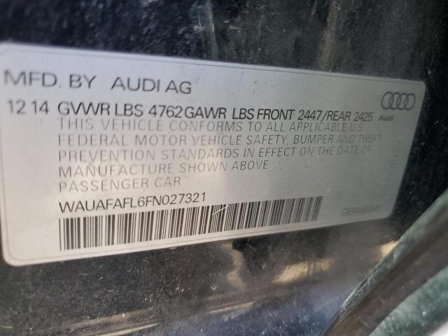 WAUAFAFL6FN027321 - 2015 AUDI A4 PREMIUM BLACK photo 13