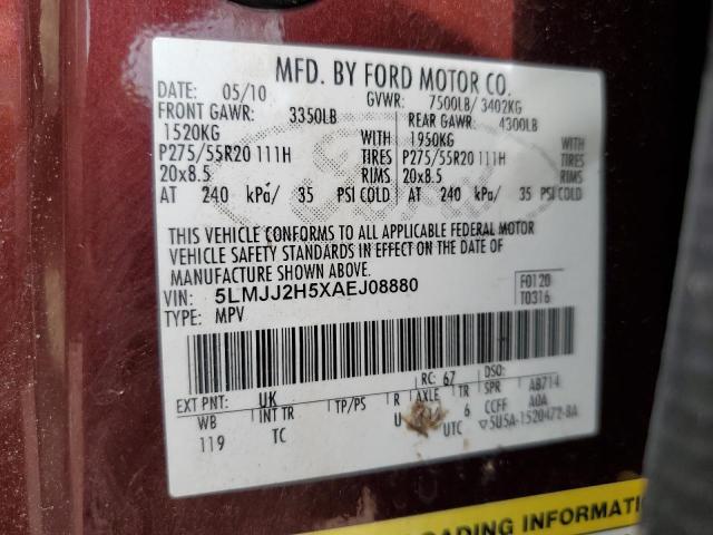 5LMJJ2H5XAEJ08880 - 2010 LINCOLN NAVIGATOR 栗色 照片 13