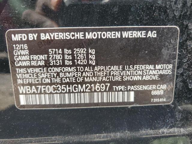 WBA7F0C35HGM21697 - 2017 BMW 750 I BLACK photo 12