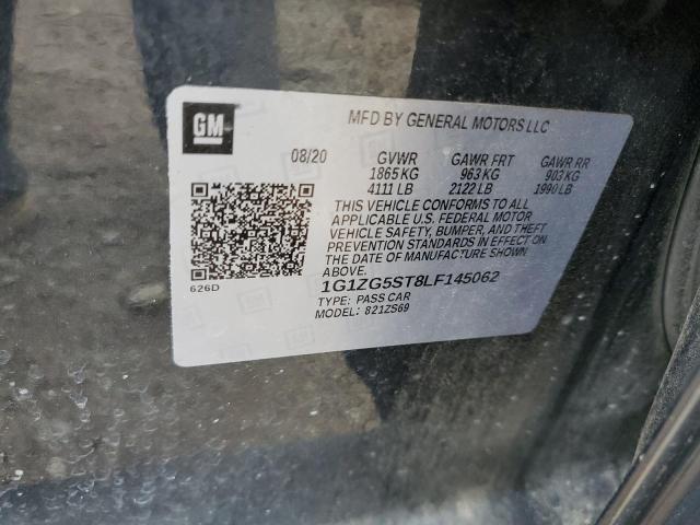 1G1ZG5ST8LF145062 - 2020 CHEVROLET MALIBU RS 蓝色 照片 12