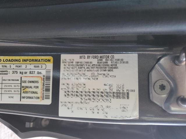 3FA6P0HD5LR150466 - 2020 FORD FUSION SE GRAY photo 12