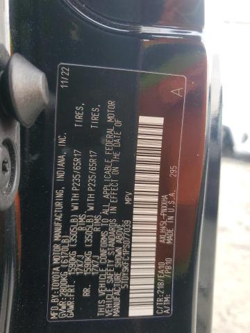 5TDYSKFC1PS077039 - 2023 TOYOTA SIENNA XLE 黑色 照片 13