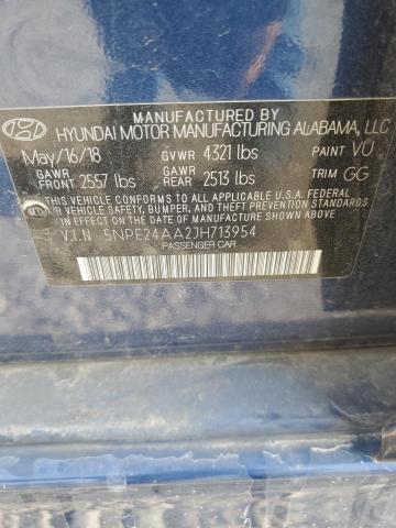 5NPE24AA2JH713954 - 2018 HYUNDAI SONATA ECO BLUE photo 12