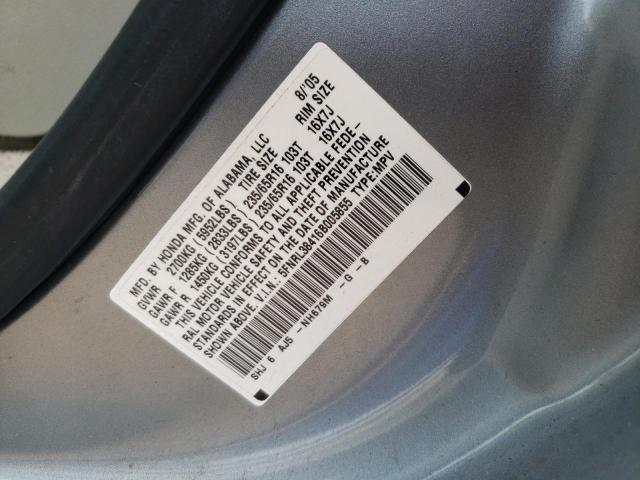 5FNRL38416B005855 - 2006 HONDA ODYSSEY EX SILVER photo 13