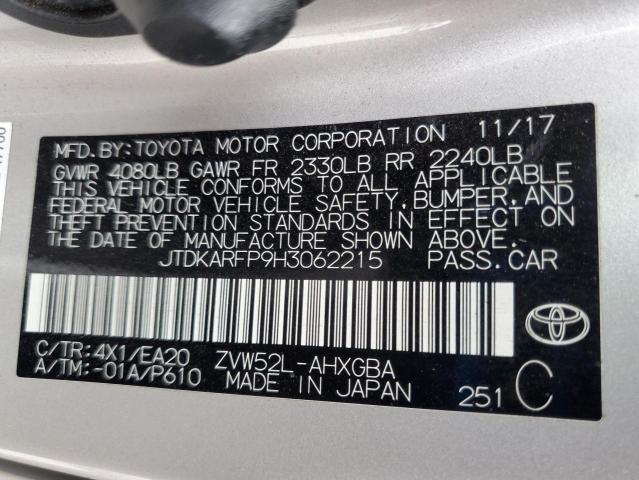 JTDKARFP9H3062215 - 2017 TOYOTA PRIUS PRIM TAN photo 12