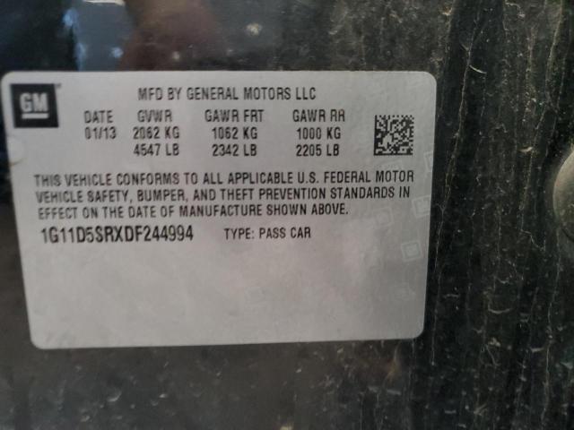 1G11D5SRXDF244994 - 2013 CHEVROLET MALIBU 1LT BLACK photo 12