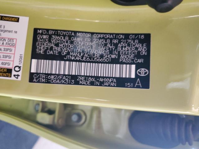 JTNKARJE6JJ566501 - 2018 TOYOTA COROLLA IM GREEN photo 12