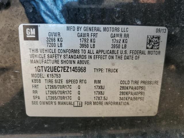 1GTV2UEC7EZ145968 - 2014 GMC SIERRA K1500 SLE BLACK photo 12